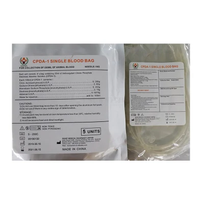 Sy-L105 estériles desechables médicos Individual/Doble/Triple/cuadruplicar la bolsa de sangre para la colecta de sangre