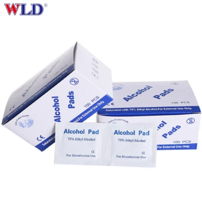 3*6.5cm desechables blanco Alcohol hisopos Prep.
