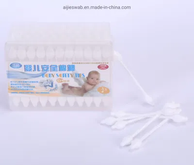 Baby Safe bastoncillos de algodón de plástico de la cabeza grande un hisopo de algodón para la salud bebé de personalización de la muestra