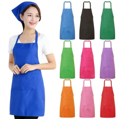 Diferente color algodón no tejido promocional de poliéster Cocina impresa a medida Delantal