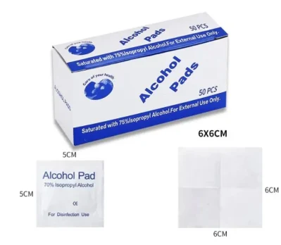 Limpieza de eliminación de médicos SJ Alcohol pastillas de preparación para la almohadilla de alcohol Swab desechables