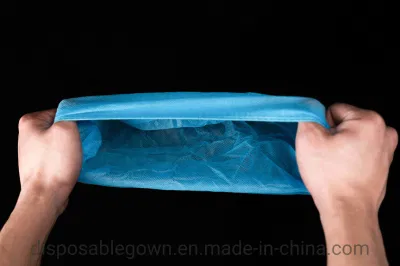 Fábrica de venta al por mayor desechables médicos no tejidos cubrezapatos con caucho elástico Apertura