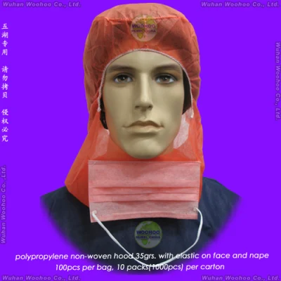 Gorro desechable de PP sin tejer SMS para médico/cirujano/enfermera/trabajador (bouffant/redondo/plisado/rayado/clip).