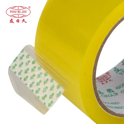 30% de descuento Yourijiu Cristal amarillento transparente resistente al agua BOPP OPP adhesivo Embalaje de calidad económica Diseño personalizado cinta Easy Tear