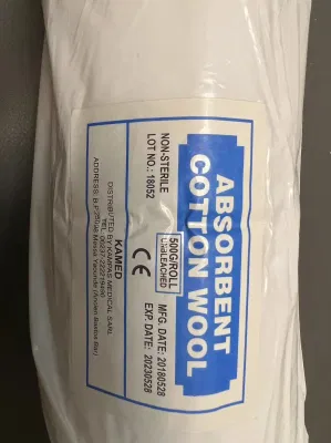 Rodillo de Lana de algodón absorbente desechable 100g CE quirúrgico ISO
