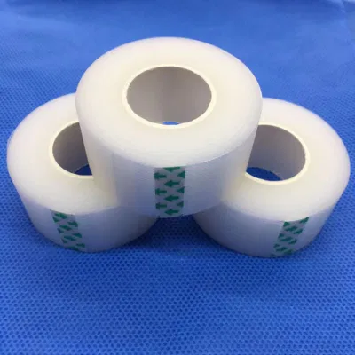 Cinta quirúrgica PE transpirable y resistente al agua de plástico perforada Semi-Transparent PE Cinta médica