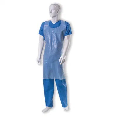 Medmount delantal de plástico HDPE ldpe sin olor y no tóxico de protección médica desechable, con / sin manga