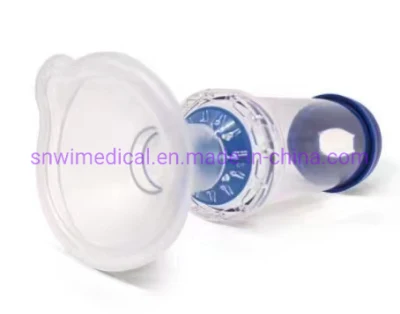 Los productos médicos de adultos y pediátricos de mediados de los aerosoles separador inhalador para el asma de la cámara (Aerochamber) con el PVC o máscara de silicona