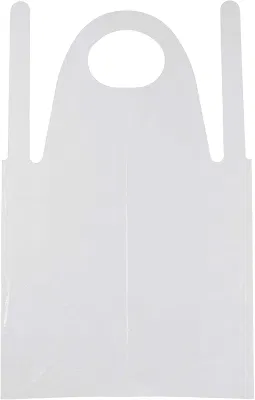 Desechables de plástico blanco limpieza resistente al agua para la cocina delantal de PE