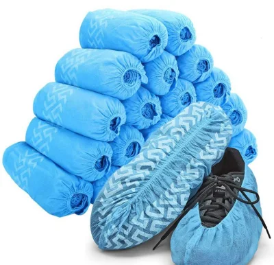 Protector de calzado desechable antipolvo para salas limpias no tejidas de color azul