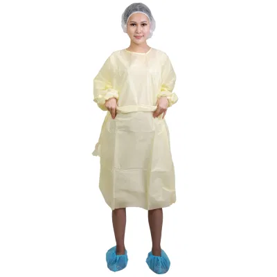 PP Non-Woven bata quirúrgica desechable, bata de aislamiento para los visitantes de SMS