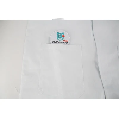 Abrigo de manga larga transpirable impermeable monos de laboratorio de algodón