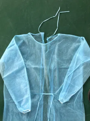 Salud aislamiento desechable batas spp no tejido transpirable no tóxico flexible
