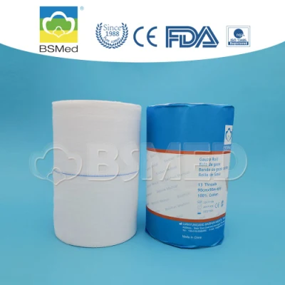 Rollo de gasa de algodón absorbente de alta elástica personalizado