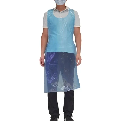 Cocina transparente de plástico desechables delantal PE
