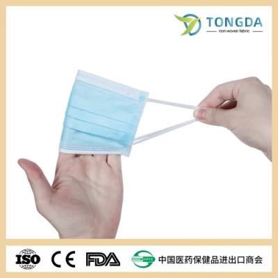 Alta calidad desechable envase individual desechable 3 Ly no tejido médico Máscara facial