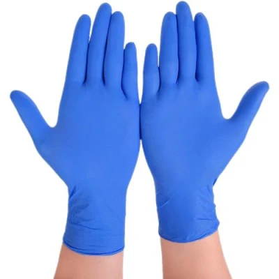 PVC nitrilo desechables de vinilo azul sin polvo Guantes de examen
