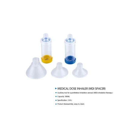 Cámara Aero con máscara de silicona, cámara de aerosol con doble filtro, espaciador desechable MDI para terapia respiratoria