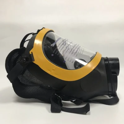 Color amarillo resistente a arañazos Anti niebla cara completa de gas de silicona Máscara