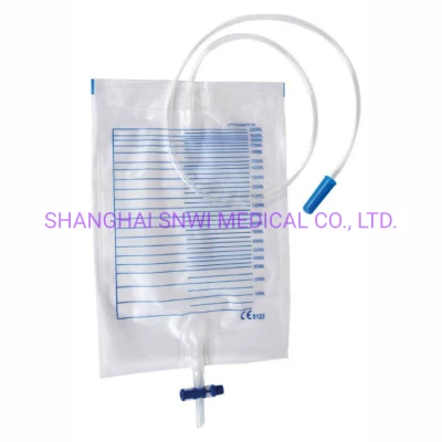 Recolección de orina estéril desechable bolsa de drenaje 2000ml con Push-Pull/ T Válvula