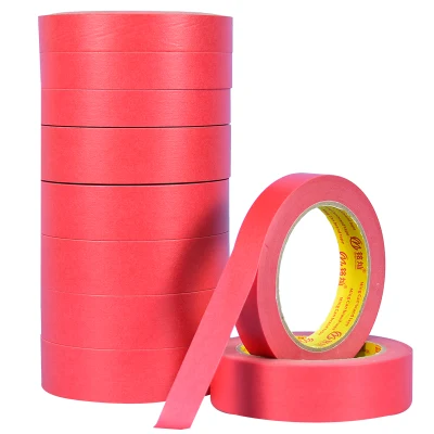Azul Verde Negro Blanco Amarillo ningún residuo de colores pegamento Cinta de goma resistente al agua Jumbo Roll Crepe papel washi coche Washi pintor cinta de enmascarar para automoción