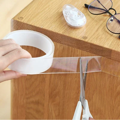 Cinta de doble cara transparente Nano - reutilizable, lavable y resistente al agua, no hay rastro