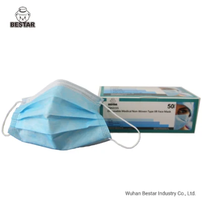La certificación CE Nonwoven Desechable Iir En14683 Bfe99% Negro Médico Quirúrgico de la máscara facial con Earloop Civil China Proveedor de la lista blanca