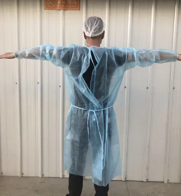 Salud aislamiento desechable batas spp no tejido transpirable no tóxico flexible