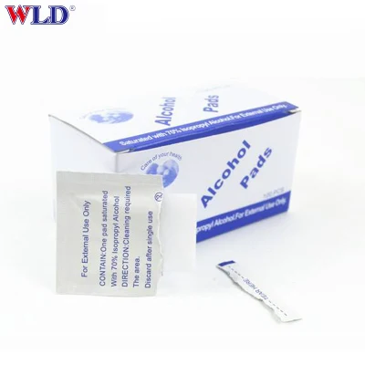 3*6.5cm desechables blanco Alcohol hisopos Prep.