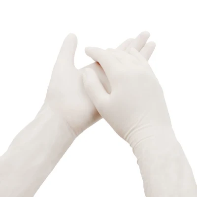 Examen médico desechable de látex aprobado por la CE guante quirúrgico estéril sin polvo