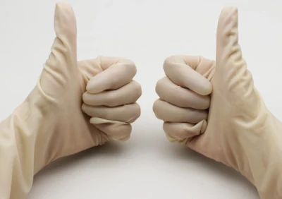 Guantes ginecológicos de látex desechables de manga larga estériles para uso médico
