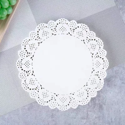 Alimentación mancha redonda de papel de cocina de encaje Oil-Absorbing freír alimentos Bloc de notas de papel la parte inferior de la flor