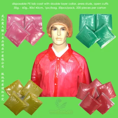 Médico-quirúrgicas de protección/Hospital/Dental / Microporoso Nonwoven/Poly/SMS/CPE/PP+PE desechable impermeable para la bata de laboratorio médico/paciente/visitante de la seguridad y la industria