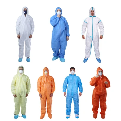 Mono protector suave ligero de polipropileno no tejido desechable OEM blanco resistente al polvo Con Hood Overalls uso en lugares de trabajo