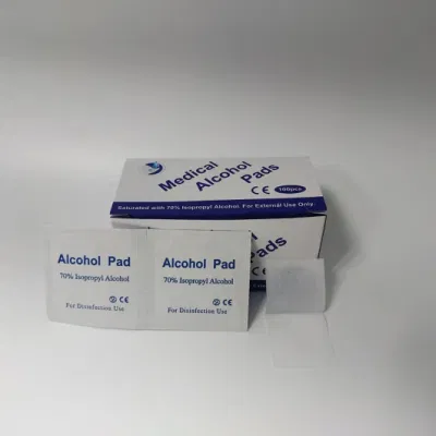 Hisopos de alcohol no tejidos desechables con almohadilla 70% isopropílico