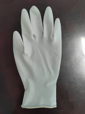 China Mayoreo médico desechable examen de seguridad Guantes sin polvo látex Guantes quirúrgicos de goma para manos