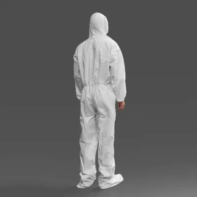 Tipo 5 6 Seguridad impermeable desechable Protección química EPI traje Mono de trabajo de polipropileno microporoso con capucha