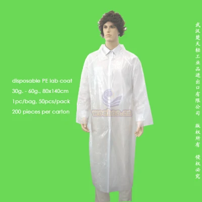 Médico-quirúrgicas de protección/Hospital/Dental / Microporoso Nonwoven/Poly/SMS/CPE/PP+PE desechable impermeable para la bata de laboratorio médico/paciente/visitante de la seguridad y la industria