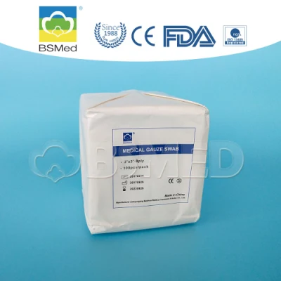 Algodón absorbente desechable aprobado por la CE ISO hisopo con/sin gasa Rayos X.