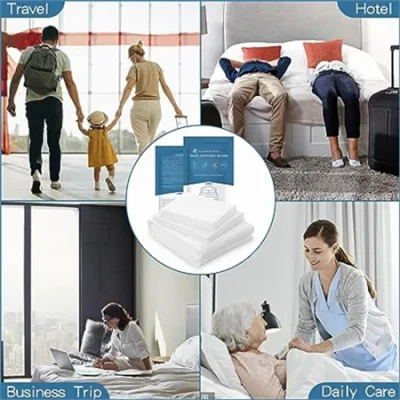 Juego de sábanas desechables para Viajes, sábanas desechables Hoja de cama portátil desechable para Viajes, SPA y Hotel