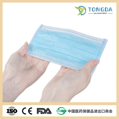 Alta calidad desechable envase individual desechable 3 Ly no tejido médico Máscara facial