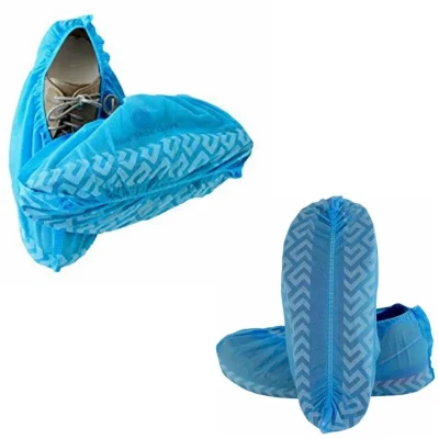 De plástico tejida PP PE Azul Cubrezapatos protección impermeable CPE Antideslizante médicos desechables Cubrezapatos de Hospital
