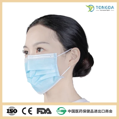 Hospital de la fabricación de OEM 3 Capas CE Non-Woven quirúrgico médicos desechables Mascarilla