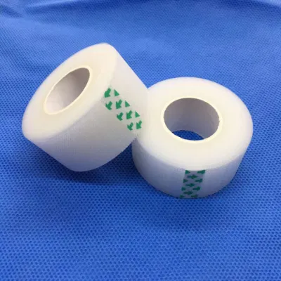 Transpore PE de alta calidad perforado transpirable médicos quirúrgicos cinta adhesiva de color blanco transparente