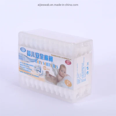 Baby Safe bastoncillos de algodón de plástico de la cabeza grande un hisopo de algodón para la salud bebé de personalización de la muestra