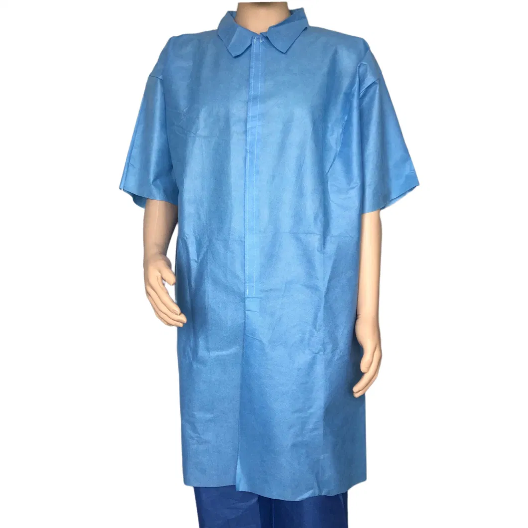 Disposable Nonwoven SMS 40GSM Lab Coat with Velcros