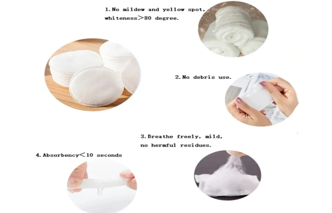 100% Natural Quality Cotton Degreasing Cosmetic Microfiber Pads Hot Sell Disposable Absorbent Remover Cotton Pads