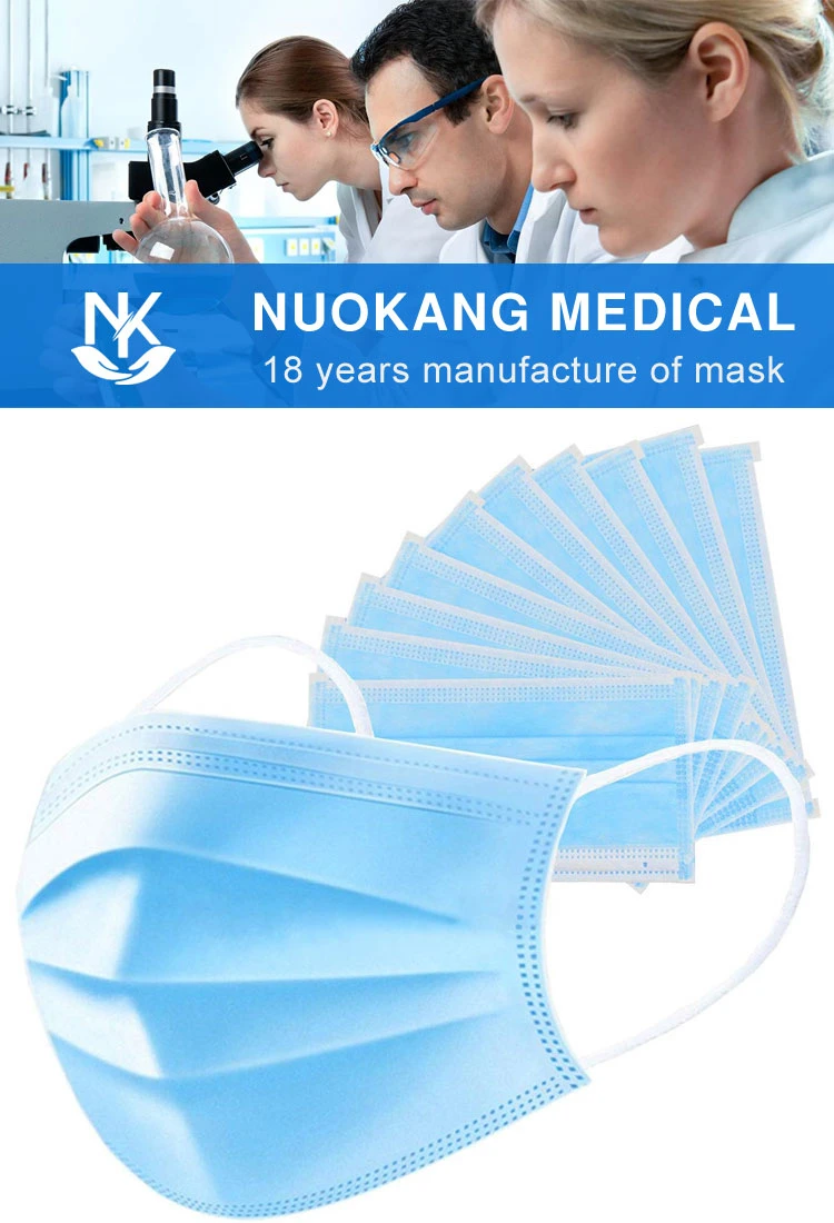3 Ply Face Mask Wholesale Disposable Face Mask Tie-on The Back Protective Flat Face Mask for Adult