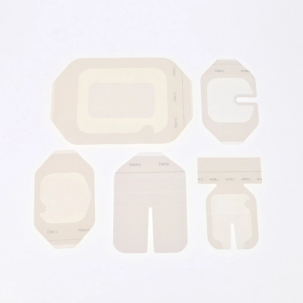 Medical Waterproof 6X7cm/10X12cm/10X15cm/10X20cm Transparent PU Film Dressing with Label Strip