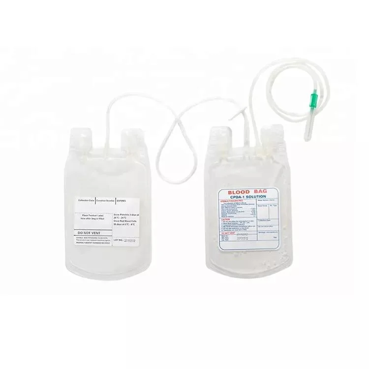 Disposable Blood Collection Bag 250, 350, 450, 500ml Medical Quadruple Triple Double Single Blood Bag with Needle